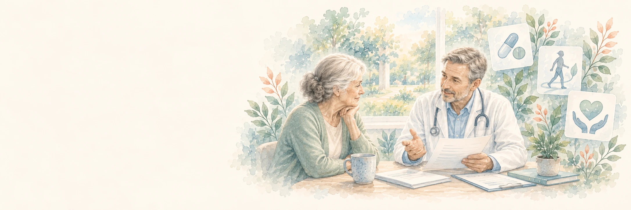 Patientin und Arzt besprechen gemeinsam Ziel und Ablauf einer medizinischen Behandlung.
